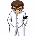 Giovane in uniforme, espressione triste.png